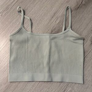 Free People Ribbed Tank Top - Light Gray